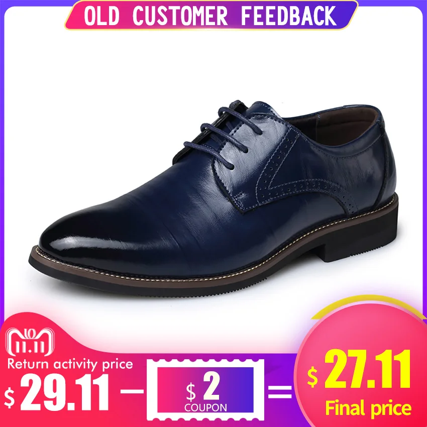 BIMUDUIYU High Quality Oxford Shoes Men Brogues Shoes Lace-Up Bullock Business Dress Shoes Male Formal Shoes Plus Size 38-48 BIMUDUIYU High Quality Oxford Shoes Men Brogues Shoes Lace-Up Bullock Business Dress Shoes Male Formal Shoes Plus Size 38-48