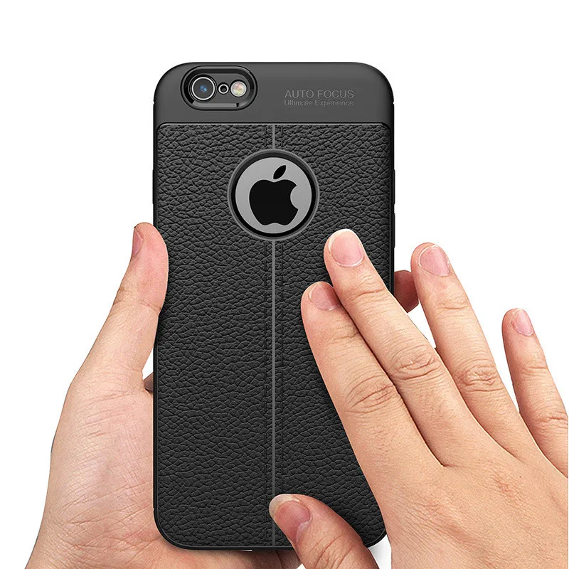 Retro Shockproof Protection Silicone Soft Case For iPhone 5 5SE Slim Bumper Litchi Leather Skin Back Cover For iPhone Case on 5S