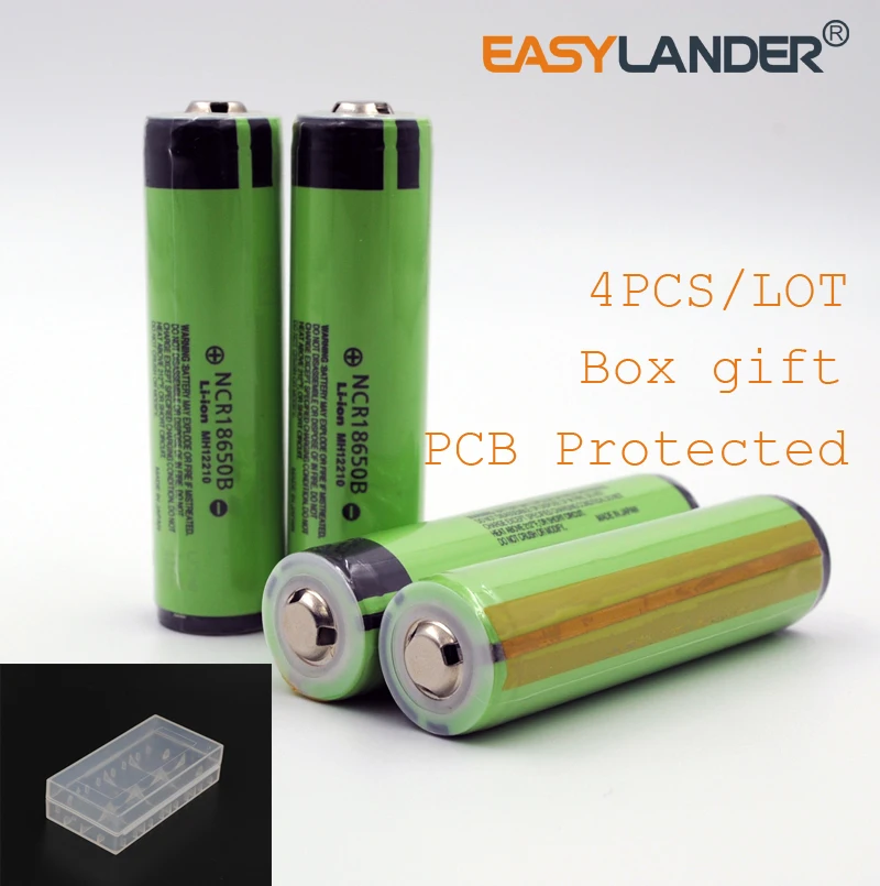 4 шт./лот Easylander высокое качество NCR18650B 3 7 V 3400mAh 18650 литий-ионная аккумуляторная