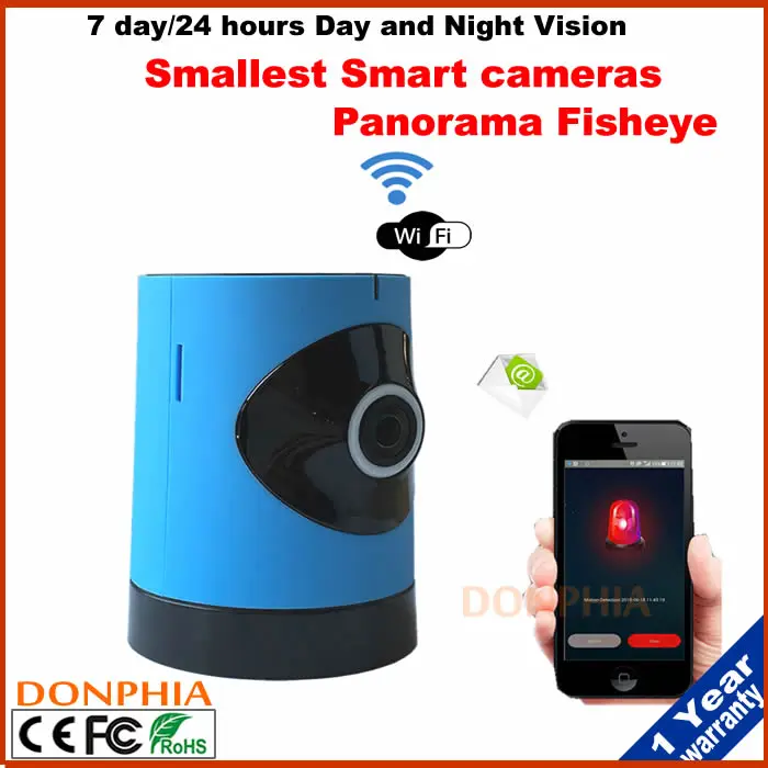 Hot Sale P2P Wifi IP Camera 720P CMOS Wifi CCTV IP Video Camera WIFI Fisheye Webcam support Mobile view email alarm Plug & Play