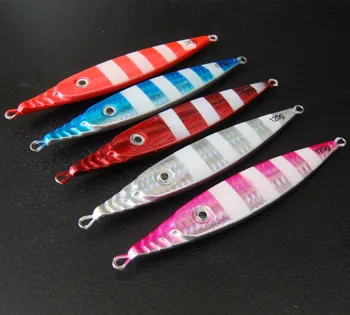 

5PCS Deep sea Fishing Slow Jig Jigging Glow Zebra Ocean Boat Rock Beach Jigbait Spoon Lure baits 80/120g