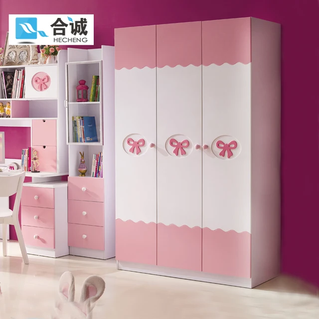 Children's wardrobe solid wood furniture suite three wardrobe Teen girl