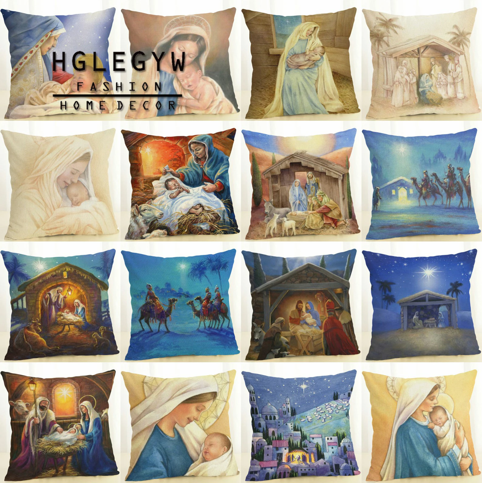 Hglegyw Madonna Maria Jesus наволочка льняное белье подушки с принтами для офиса домашний