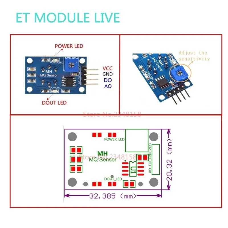 MQ-2 MQ-3 MQ-4 MQ-5 MQ-6 MQ-7 MQ-8 MQ-9 MQ-135 детектор дыма метана сжиженный газ Сенсор модуль для Arduino Starter DIY Kit