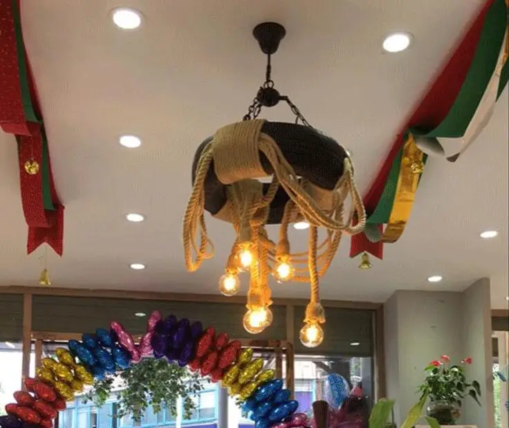 

tire industry wind rope pendant light retro bar coffee shop creative restaurant decoration pendant lamp GY84