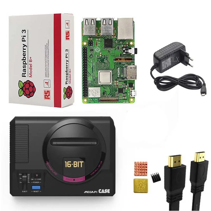 Чехол Retroflag MEGAPi + Raspberry pi 3B + (Plus) + HDMI + теплоотвод + мощность 5 В 3A для Raspberry Pi 3 B Plus (3B +)/3B