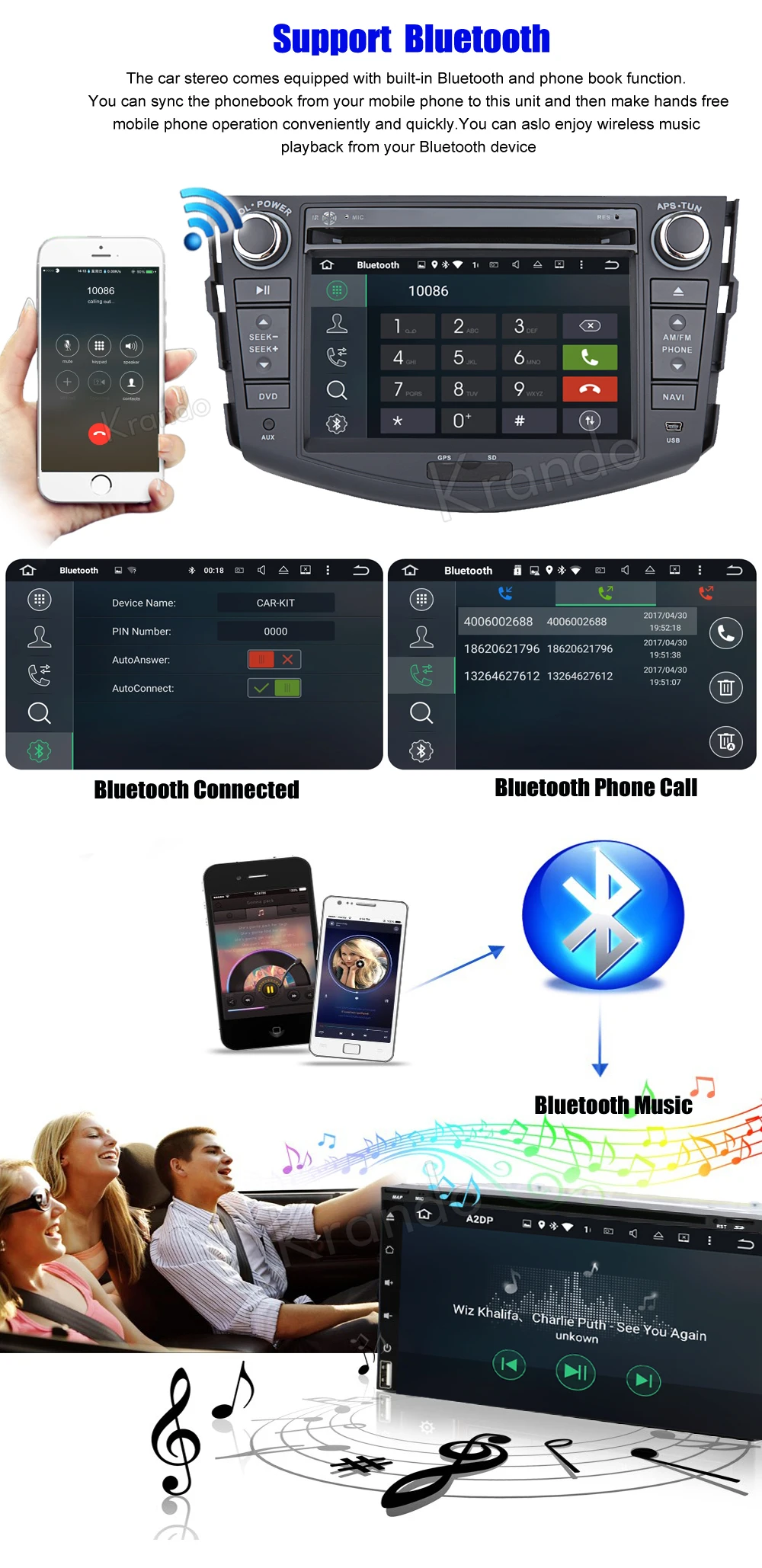 Krando android car stereo navigation system for toyota RAV4 2006-2012  car dvd player multimedia system (3)