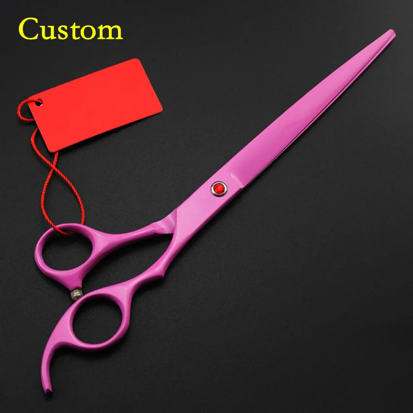 Custom high grade 440c 8'' PINK Pet dog grooming hair scissors Animals