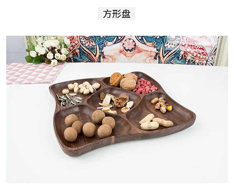 Натуральная деревянная тарелка для сухофруктов, японский поддон для хранения конфет и закусок, домашний кухонный поддон для хранения продуктов, ресторанный поднос для хранения