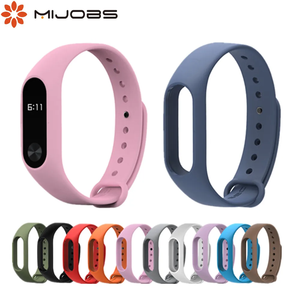 

Mijobs mi band 2 Strap Bracelet Accessories Pulseira Replacement Miband 2 Silicone Wriststrap Smart Wrist for Xiaomi Mi Band 2