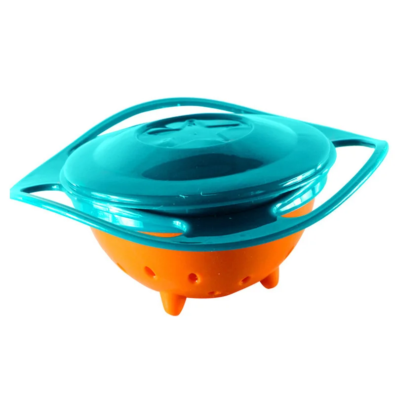 Вращающаяся на 360 градусов детская пищевая пластиковая чаша круглая герметичная антидемпинговая Переливающаяся детская подача фруктовый поворотный стол