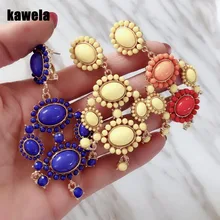 Красочные Эффектные серьги большие полые Brincos