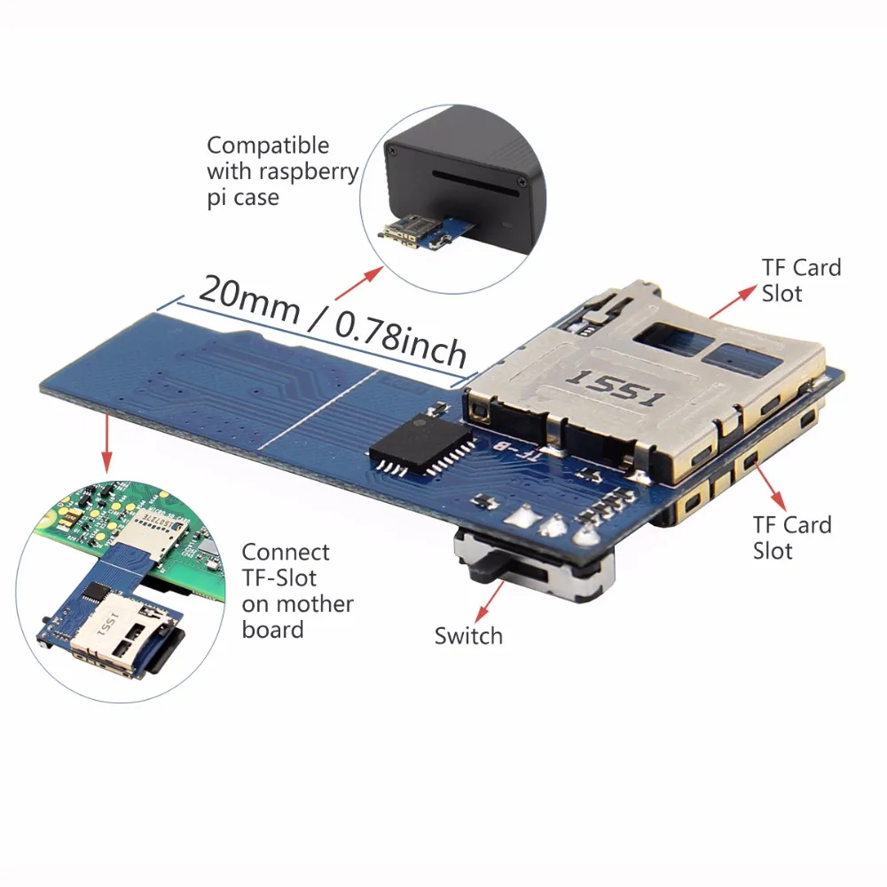 Raspberry Pi 4 двойная система Двойной TF карта адаптер плата памяти | 2 в 1 двойной TF адаптер карты Micro SD для Raspberry Pi 3/Zero W