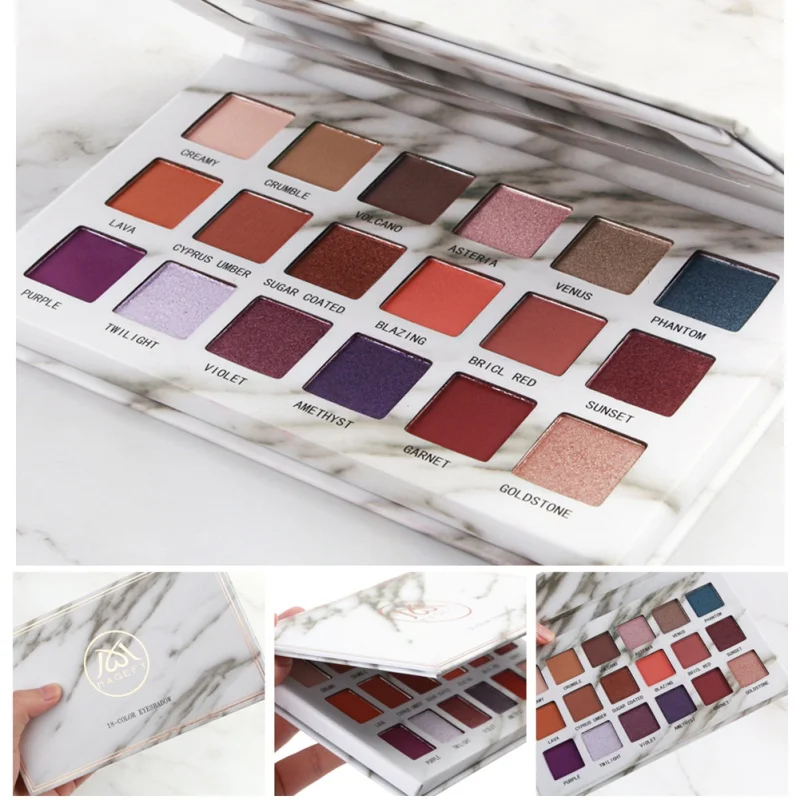 

Fashion 18 Shades Marble Eyeshadow Palette Shimmer And Matte Pigment Long Lasting Eye Makeup Cosmetic Easy To Apply