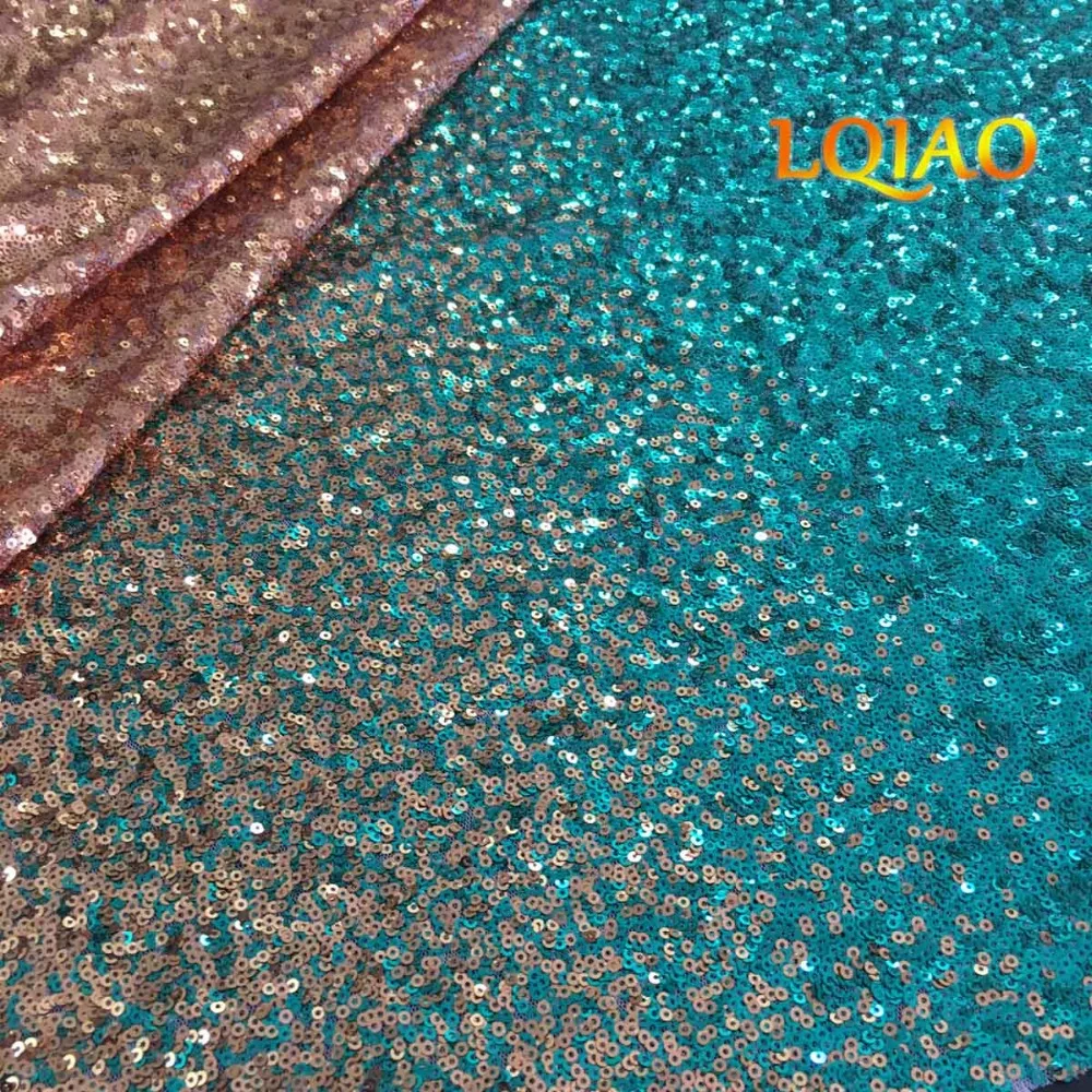 1 ярд градиент цвета Королевский сине-Серебряный блесток ткань стрейч спандекс вышитые сетки африканские Кружева блесток ткань для платья DIY