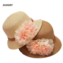 Весна лето розничная торговля дети цветок купол соломенные шляпы детские для девочки пляжные шляпы дети шляпа от солнца
