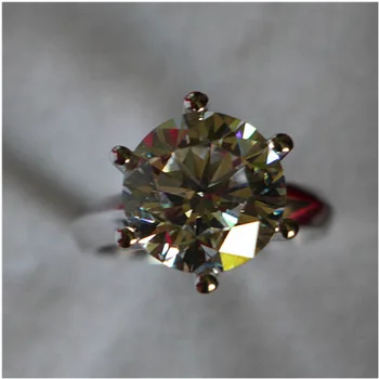 

Affordable Synthetic Carbon Ring 5CT Engagement Ring Jewelry Solitaire Sterling Silver Moissanite Jewelry Prongs Women Ring