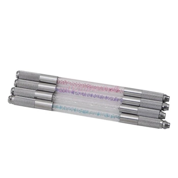 

Double Manual Tattoo Pen Crystal Acrylic Microblading Permanent Eyebrow Tool New