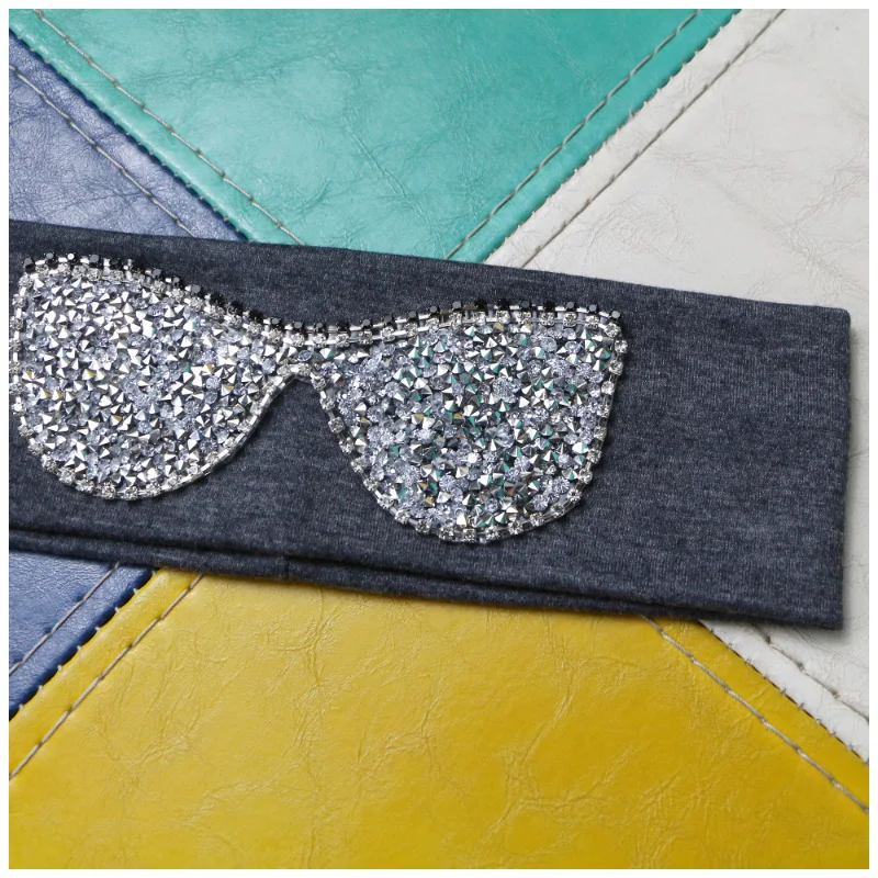 Sunlikeyou New Arrival Baby Headband Rhinestone Glasses Cotton Hair Band 2019 Summer Style Headband For Girls Hair Accessories