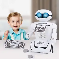 Творческий Электронный Робот копилка экономия музыки копилка для монет игрушка для детей ATM пароль кассовый аппарат с настольная лампа