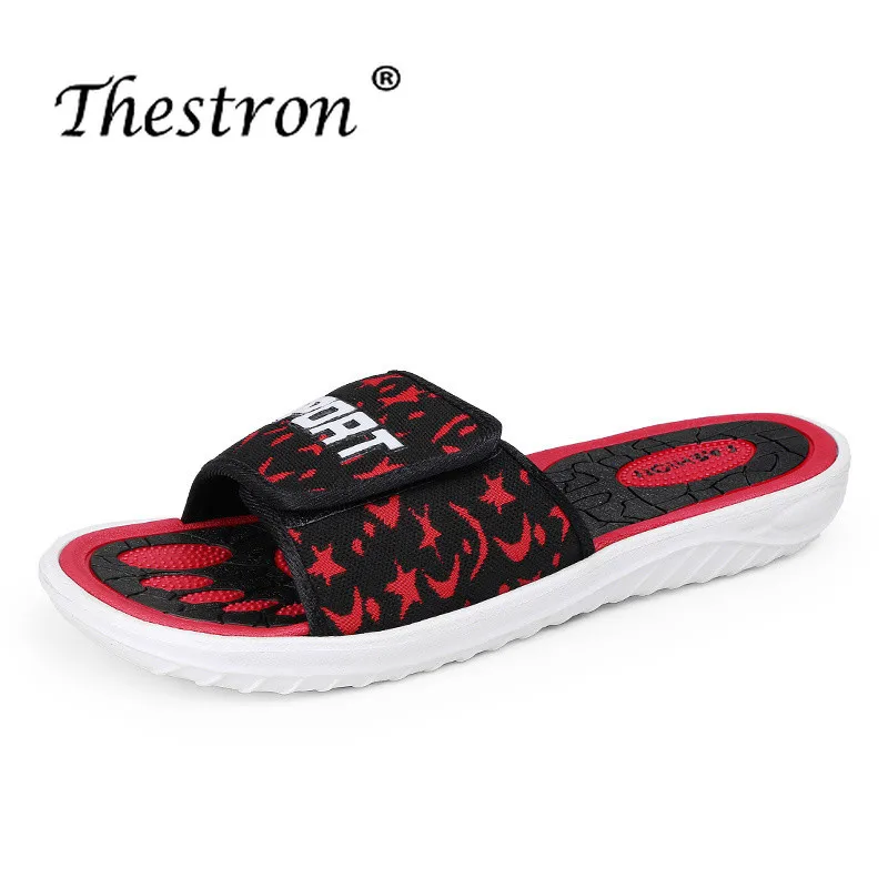 2019 Summer Men Slide Slippers Denim Fashion Mens Flats Slippers Brand Designer Men Comfort Indoor Slippers Casual Room Men Shoe