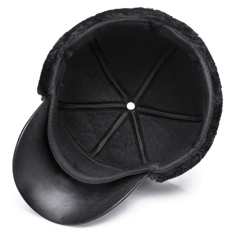 [AETRENDS] зимняя шапка для папы, бейсболка из искусственной кожи, Мужская Уличная теплая шапка-ушанка, мужская Кепка, Кепка для водителя грузовика, s шапки, Z-6680