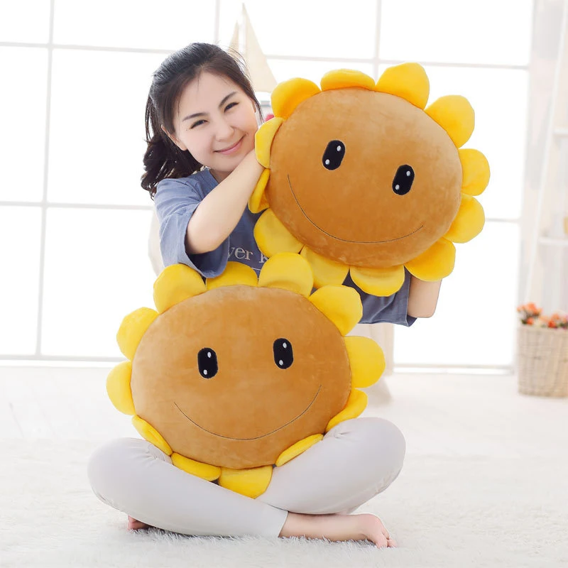 

NEW Plush Cute Cartoon Helianthus Doll Toy Lovely Plant Vs Zombies Sunflower Plush Sushion Pillow Kids Toys Christmas Gift