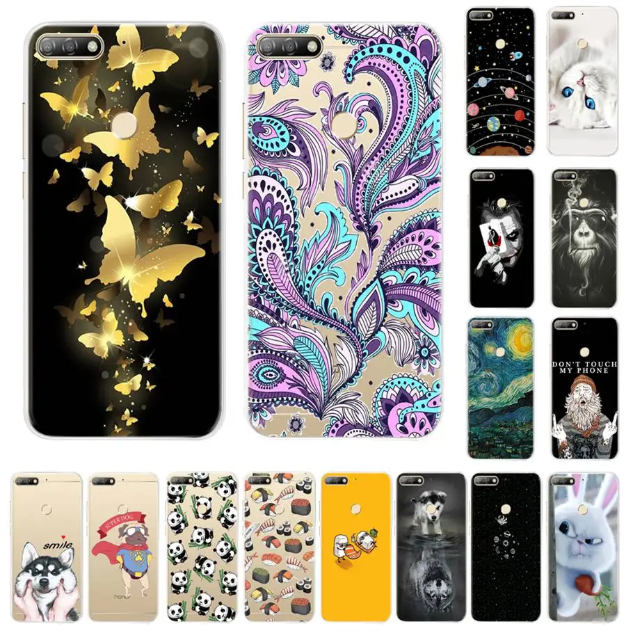 

For Huawei Honor 7C Case Cover Soft Silicone TPU Cover For Huawei honor 7c y7 Prime Pro 2018 Phone Case Protective Bumper
