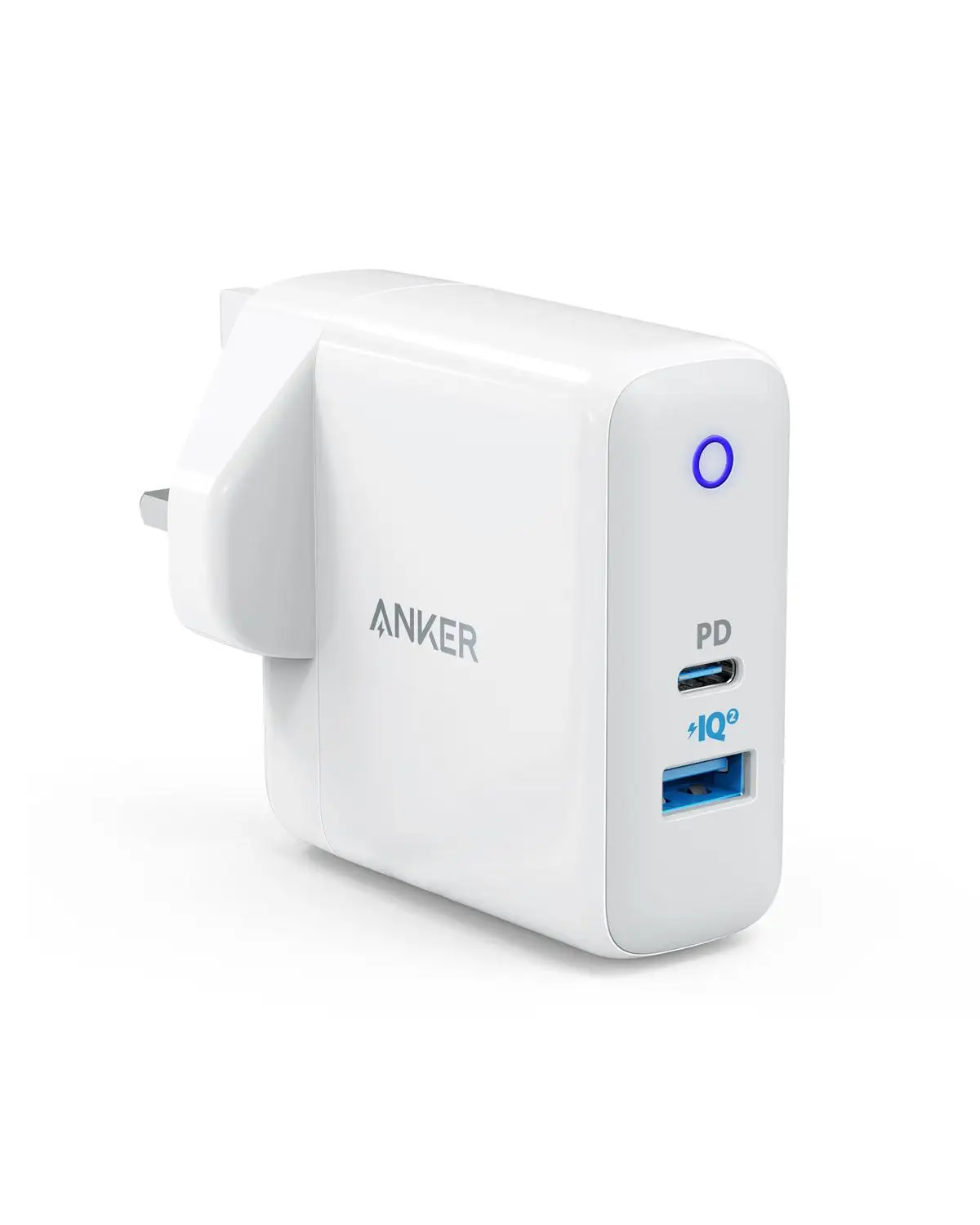 UK Anker двойной порт 49,5 Вт USB C настенное зарядное устройство, порт питания II с питанием для iPhone iPad MacBook, мощность IQ 2,0 для S9/S9+/S8 и т. Д - Тип штекера: UK