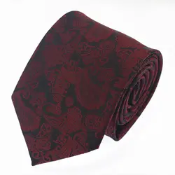 Темно-красные галстуки 8 см для мужчин, Классические деловые галстуки высокой плотности с цветочным узором, роскошные свадебные аксессуары