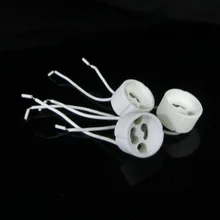 10 шт. Светодиодные ленты Разъем GU10 гнездо для галогенных Керамика освещение, грушевидные лампочки держатель База Разъем провода держатель лампы высокого качества