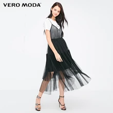 Vero Moda новые женские прозрачные Gauzy аккордеон костюм скольжения пляжное платье | 31837B517