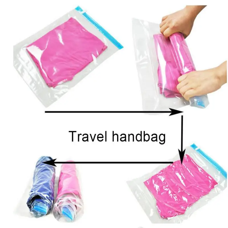 Vacío bolsa Organizador de almacenamiento transparente frontera plegable Extra grande sello comprimido ahorro de espacio bolsas de viaje Organizador Vacío bolsa Organizador de almacenamiento transparente frontera plegable Extra grande sello comprimido ahorro de espacio bolsas de viaje Organizador