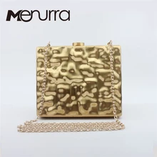 Бренд, модные женские сумки-мессенджеры, прямоугольная решетка, Золотое Платье, акриловая жесткая Повседневная вечерняя сумка, Золотой винтажный клатч