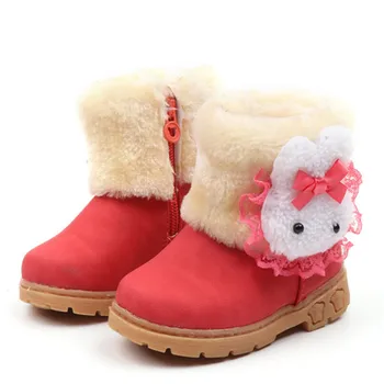 

2019 Baby Girls Boots Warm Cute Rabbit Toddler Kids Girls Boots Girls Shoes Winter Children Boots Size 21-30 bota infantil