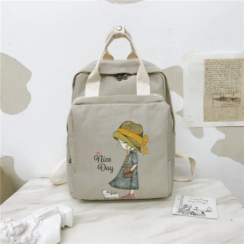 Harajuku Ulzzang, водонепроницаемый нейлоновый женский рюкзак, корейский стиль, школьная сумка для девочек-подростков, фирменный дизайн, рюкзаки для путешествий, mochila - Цвет: Gray 1