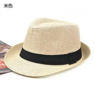 SUOGRY, женская шляпа для мужчин, женская летняя пляжная кепка, шляпа от солнца, женская панама, соломенная, мужской Гангстер Трилби, модный козырек от солнца, Кепка - Цвет: 2