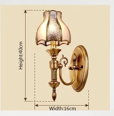 3 Вт высококачественный светодиодный медный настенный светильник для гостиной, спальни, прикроватный светильник, настенный светильник, Американский Континентальный светодиодный настенный светильник