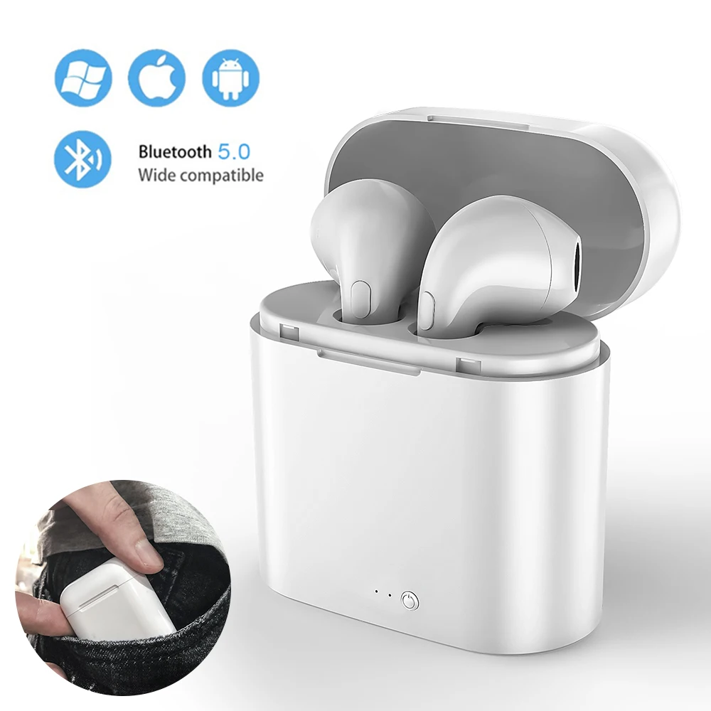 

I7s TWS mini wireless Bluetooth headset stereo earbuds sports headphones for Android Iphone smart phone headset charging box