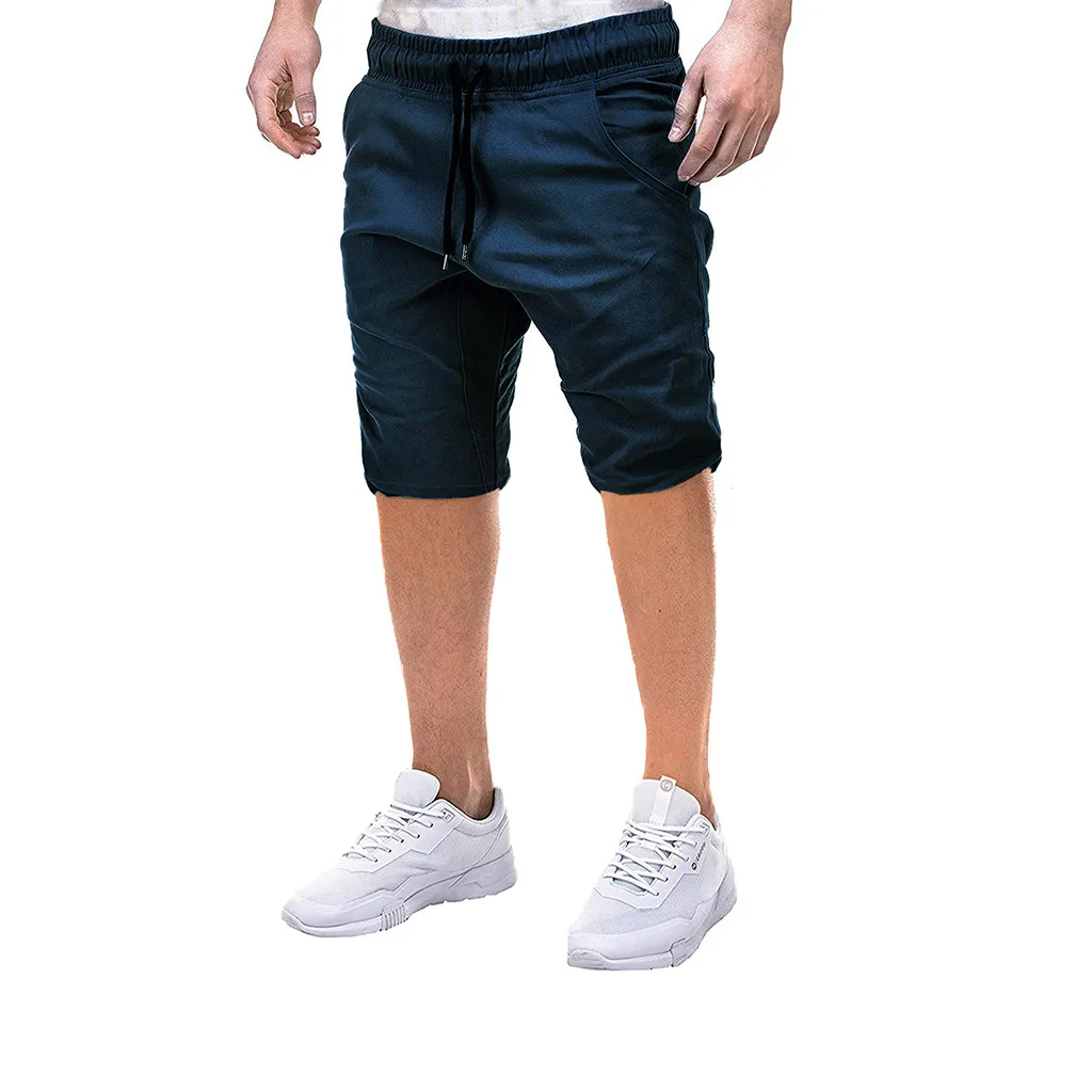 Модные мужские повседневные однотонные комбинезоны с карманами ветрозащитные шорты мужские крутые летние горячие продажи короткие брюки хлопковые повседневные
