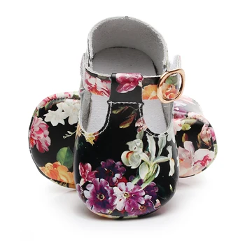 

Genuine leather flower Baby boys Girls T-bar Mary jane Shoes Infants Toddler baby moccasins kids Princess Ballet Shoes 0-18M