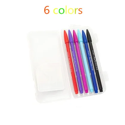 Роскошная Высококачественная 3000 набросок рисунок художественная маркер ручка крюк волокна тонкий лайнер ручка чернила цвет студент, школа, офис гелевая ручка - Цвет: 6 colors