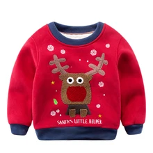 Дети с 2016 новый зимний свитер кашемир Crewneck свитер Мальчик Ребенок Рождество мультфильм теплое зимнее пальто