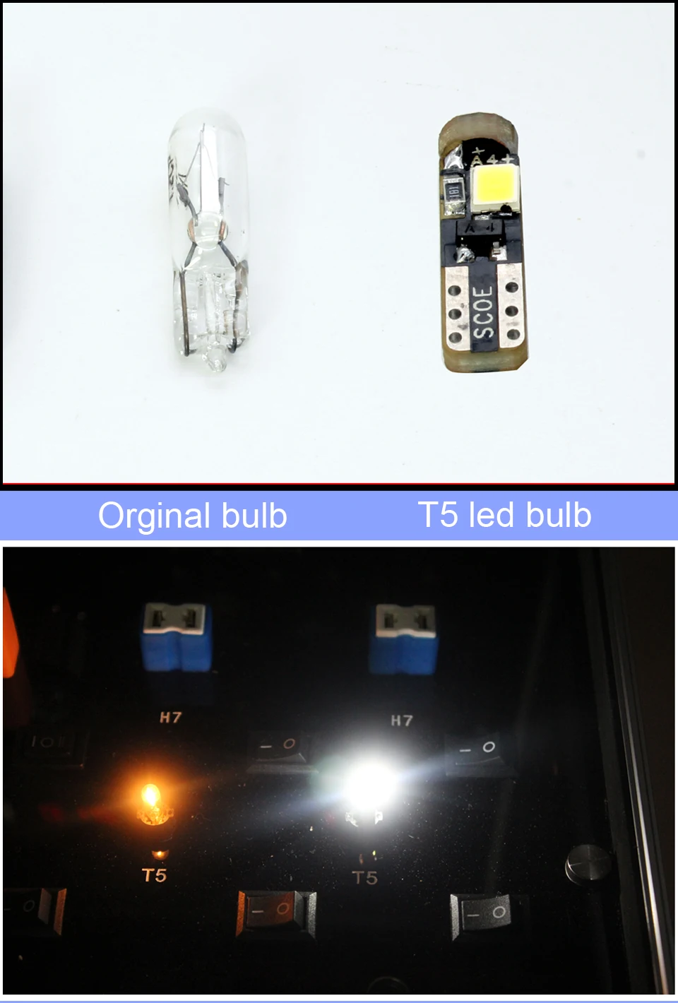 SCOE 10 шт. T5 3SMD приборная панель светодиодный 12 В/24 В 12516 13516 W1.2W измерительный светильник Автомобильный светодиодный светильник 2835 SMD супер яркий