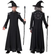 Костюм волшебника для взрослых и мужчин; костюм темного колдуна; халат монаха; религиозный костюм волшебника крестного отца; карнавальный костюм на Хэллоуин; дьявольская ведьма