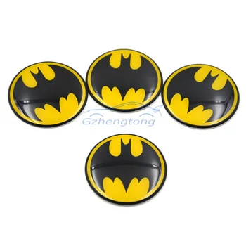 

Gzhengtong 4pcs/lot Car Sticker Batman 56mm 60mm 65mm Steering Wheel Center Hub Cap Emblem Auto Decal Badge Rim Cover Stickers