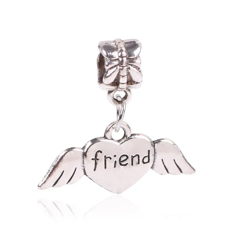 

Quality Silver High Charm Bead with Silver Color Women Fit Beads Diy Pandora Bracelets & Bangles friend Heart Pendant beads