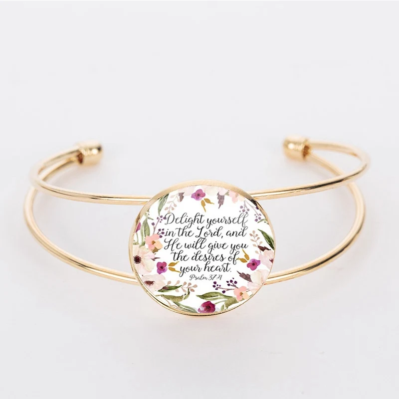 SUTEYI персонализированный купол стеклянный ювелирный цитата из Библии браслет в подарок для семьи и друзей в двух цветах - Окраска металла: 7