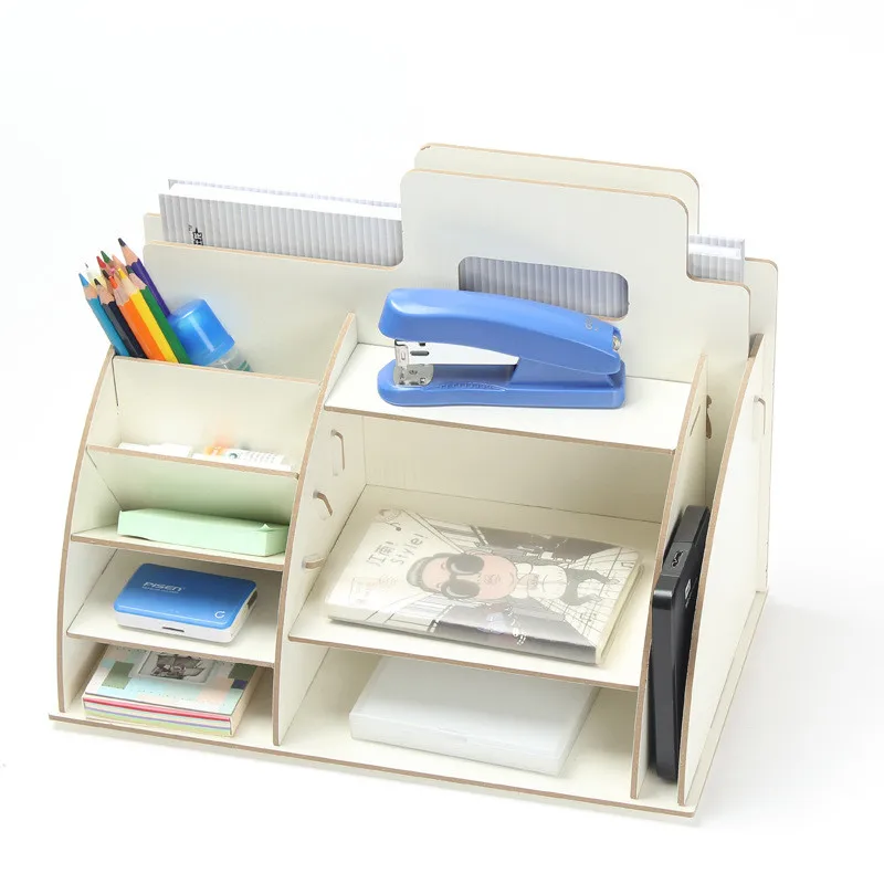 

DIY Wood Desktop Sundries Jewelry Storage Boxes Cosmetics Stationery Storage Boxes Racks Home Admission Wooden Holder