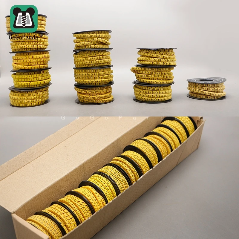 26 Rolls/Lot Wire Cable Marker Cable Sleeve PVC Letters A Z 1.5mm /2.5mm/4mm/6mm Squarein Cable